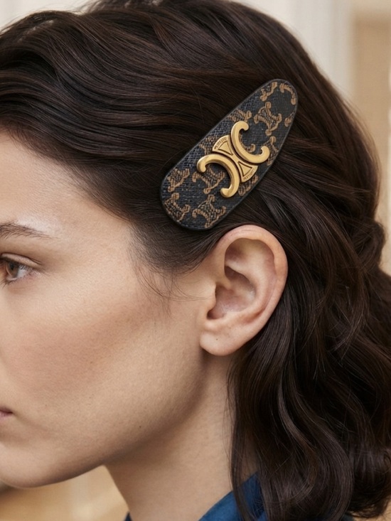 Celine Accessories - Celine Triomphe Logo Barrette